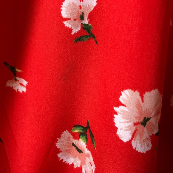 Topshop floral wrap midi dress in red - Picture 4 of 5